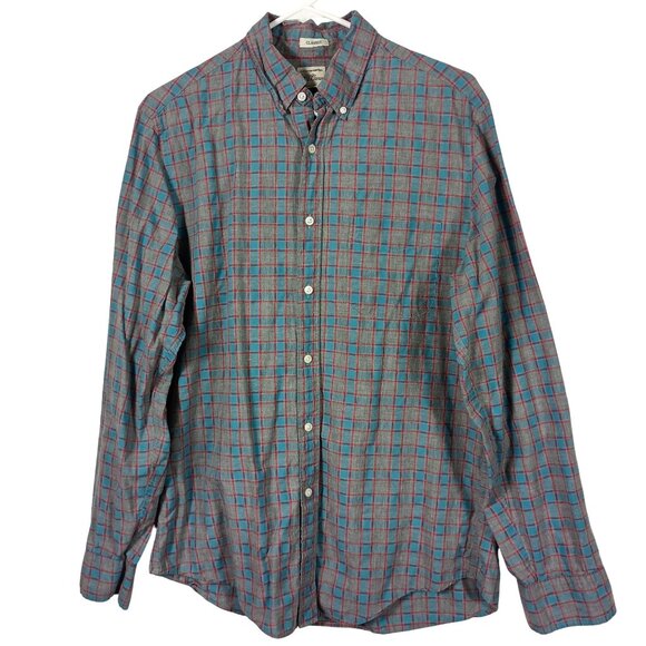 Sewn for J Crew Shirt M Plaid Cotton Long Sleeve Button Down Classic Fit Preppy - Picture 1 of 7